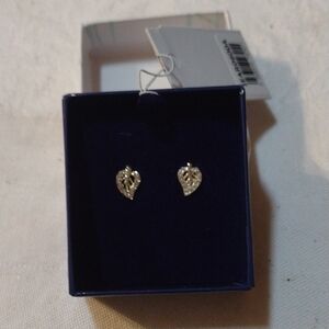 Delicate Gold Leaf Stud Earrings for Women